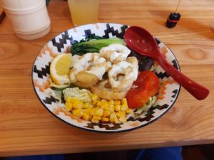 Fried no squid don at Midori Ramen in Zurich