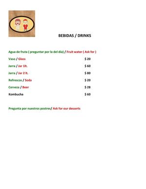 Menu 2022 at Punto y Come in Huatulco