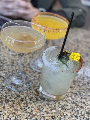 Tamarindo mimosa, mango mimosa and jalapeño margarita   at Cocina De Barrio in San Diego