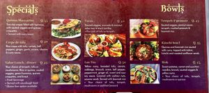 menu at Samsara's Garden in San Marcos La Laguna