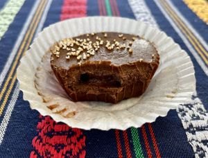 chocolate peanut butter cup at Samsara's Garden in San Marcos La Laguna