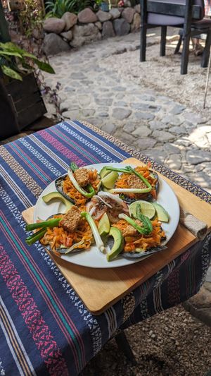 Tacos at Samsara's Garden in San Marcos La Laguna