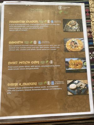 Menu feb 2025 entries  at Samsara's Garden in San Marcos La Laguna