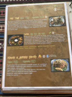 Menu feb 2025 stir fry wok  at Samsara's Garden in San Marcos La Laguna