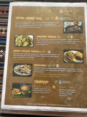 Menu feb 2025 mains  at Samsara's Garden in San Marcos La Laguna