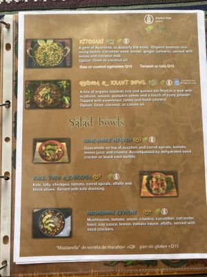 Menu feb 2025 mains cont.  at Samsara's Garden in San Marcos La Laguna