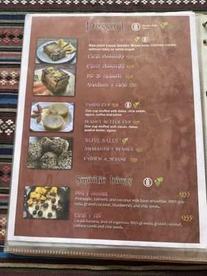 Menu feb 2025 dessert  at Samsara's Garden in San Marcos La Laguna