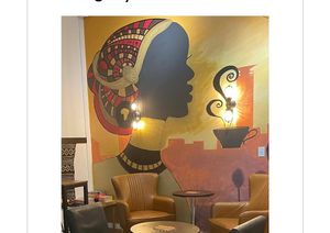 Mural in dining area  at Halisi Africa in Tallahassee