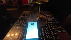 Menu on a tablet at Halisi Africa in Tallahassee