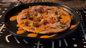 Zanzi Pizza with Jackfruit at Halisi Africa in Tallahassee