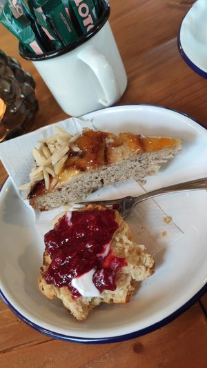 Scone + apple almond cake at Lisa's Deli in Zwolle