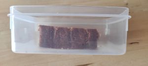 Thick slice of Pear cinnamon cake at Lisa's Deli in Zwolle