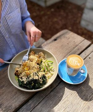 Rabbit Bowl and Oat Latte at Peter Rabbit in Adelaide