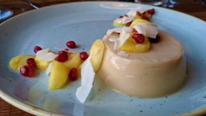 Coconut panna cotta at The Forest Kitchen & Bar  in Kielder