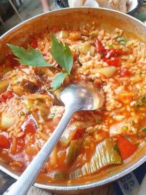 Vegetable risotto at Oštarija Peglez'n in Bled