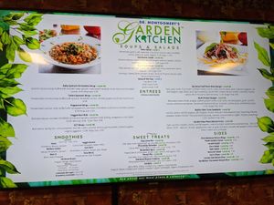 Menu board at The Garden Kitchen in Houston