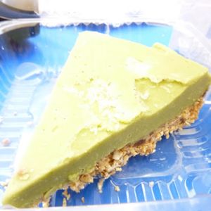 Lucious, delicious raw key lime pie. at The Garden Kitchen in Houston