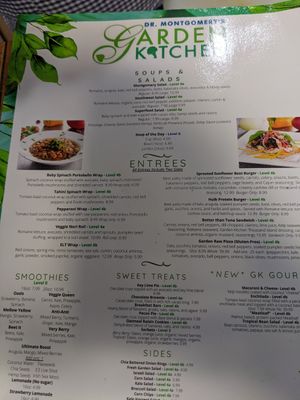 Menu at The Garden Kitchen in Houston