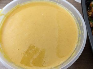 Delicious creamy coconut curry soup at The Garden Kitchen in Houston