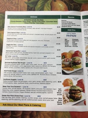 Menu at The Garden Kitchen in Houston