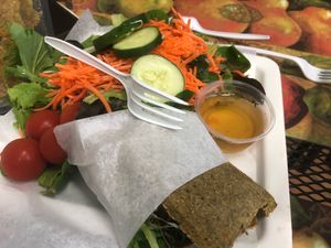 Beet burger with salad.  Yum.  at The Garden Kitchen in Houston