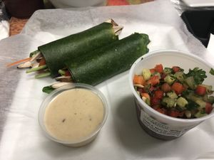 Baby spinach mushroom wrap :)! So yummy at The Garden Kitchen in Houston