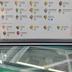 Vegan flavours at the bottom at Kem 2Cream - Hoan Kiem Lake in Hanoi