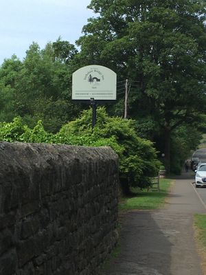 Their sign 🙂 at Yorkshire Bridge Inn in Hope Valley