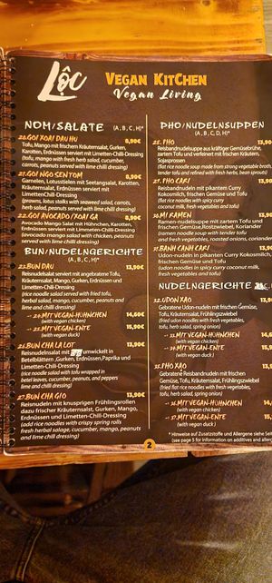 Menu2 at Lôc Vegan in Mainz