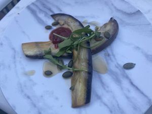 Grilled eggplant at Rozey in Delft