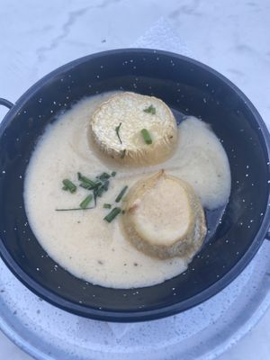 Coquilles with a butter sauce. at Rozey in Delft