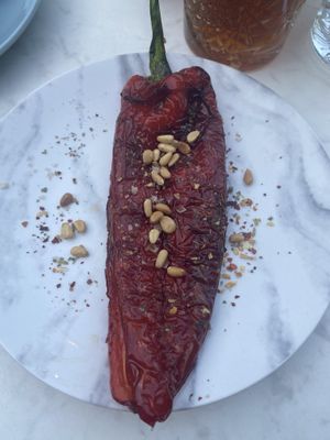 Grilled sweet bell pepper. at Rozey in Delft