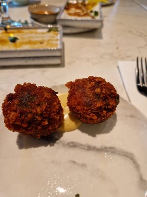 Zeewier bitterballen at Rozey in Delft