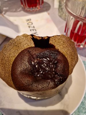 Chocolate lava cake at Rozey in Delft