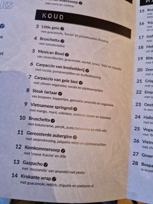 Menu 2023 at Rozey in Delft