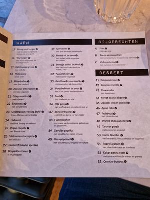 Menu 2023 at Rozey in Delft
