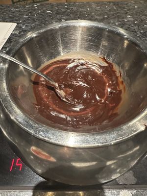 Dark chocolate!  I asked for pretzels in addition to the fruit and those date bar things that they brought   at The Melting Pot in Buffalo