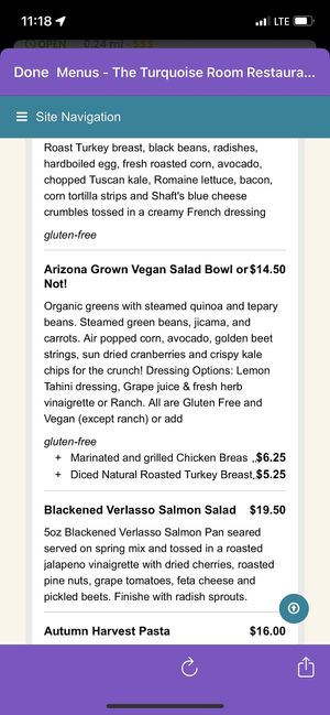 Pricey- but look at description  at Turquoise Room in Winslow