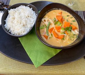 Red vegetable curry  at Shambala in Ljubljana