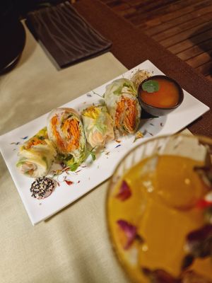 Spring rolls at Shambala in Ljubljana