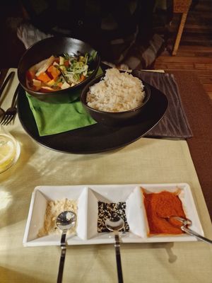 Green curry made vegan at Shambala in Ljubljana