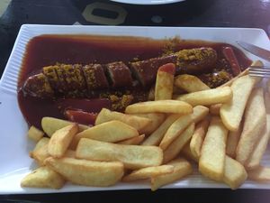 vegan curry wurst at Centrum Linden in Hannover