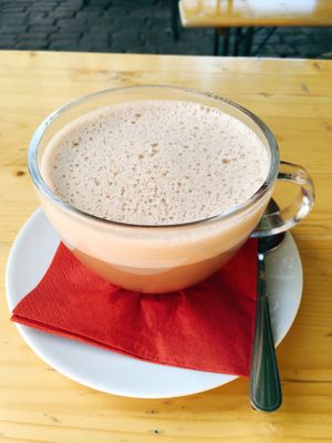 vegan hot chocolate at Centrum Linden in Hannover