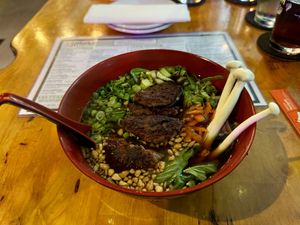 Impossible Rice Noodle Bowl  at 86 Forks Bar + Table in Pensacola