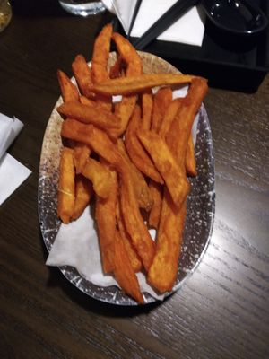 Sweet potato fried (accompanying sauce not vegan) at Botan Ramen n' Bar in Everett