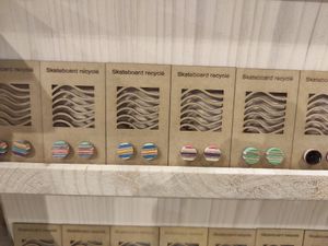 Earrings made from old skates at MOEHA  in Vannes