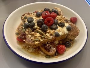 French toast  at Dreamy Goat Coffee Co. in Inverurie