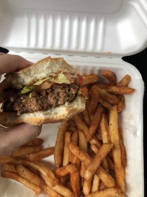 mmmmmm! philly vegan burger for the win!  at Philly Vegan in Richmond