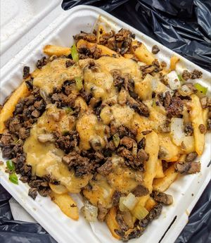 Philly cheesesteak fries at Philly Vegan in Richmond