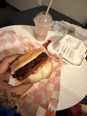 The burger was okay.   at Philly Vegan in Richmond